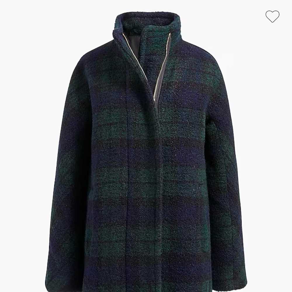 GUC J. Crew Factory Cocoon Coat in Plaid Wool
